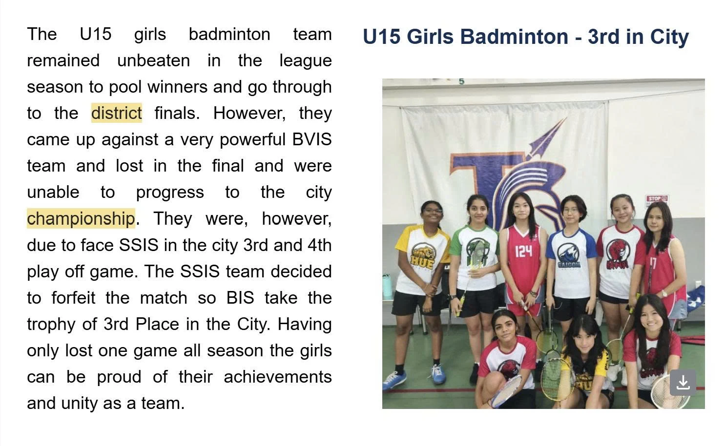 Badminton (U15 SISAC – 2024) photo 3