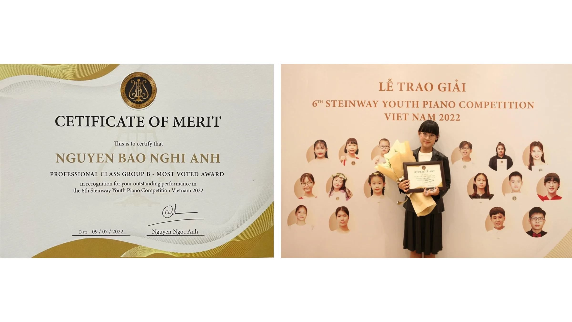 Most Voted Award in the 6th Steinway Youth Piano Competition Vietnam 2022