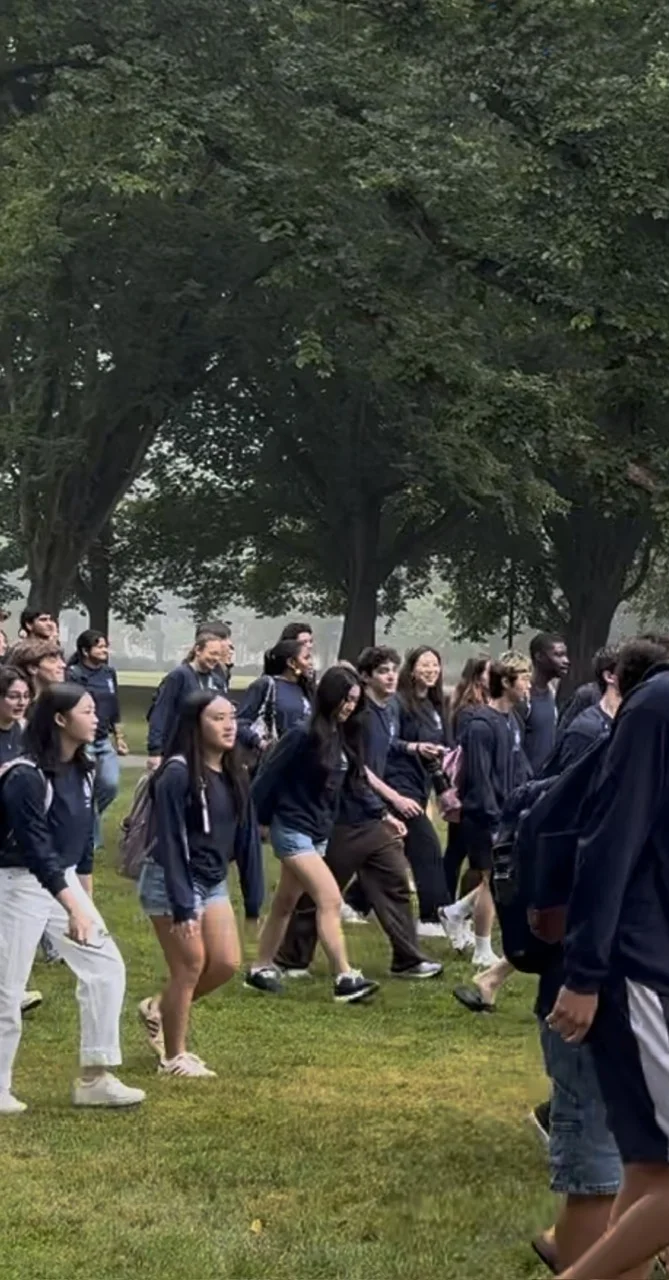 Students on the Vista Walk route