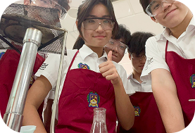 Dolly and classmates participating in a science activity